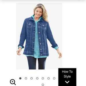 Woman Within Dark Blue Jean Jacket